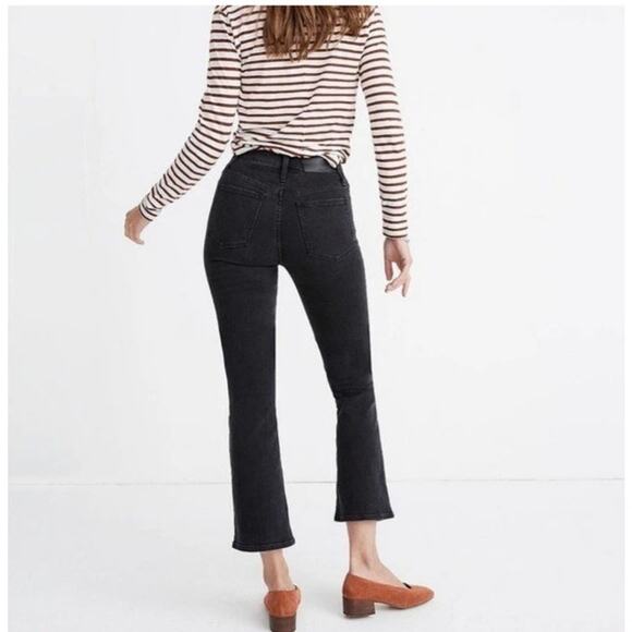 Madewell Jeans Size 29 Faded Black High Rise Button Fly Cali Demi Bootcut Boho - Picture 2 of 11